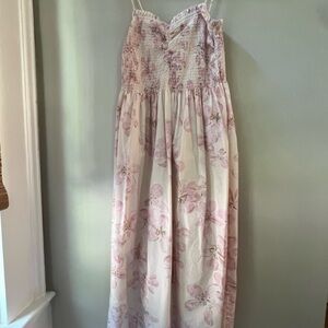 H&M Strapless Floral Pink Dress
